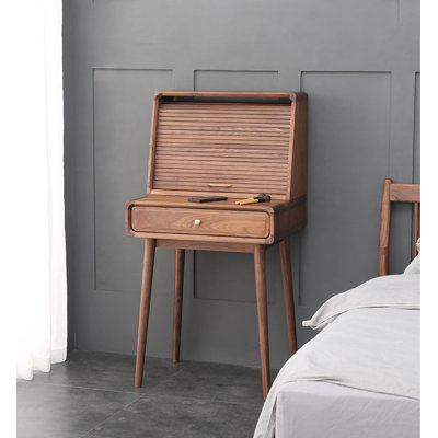 Coiffeuse multifonctionnelle en noyer de style nordique pour chambre à coucher
