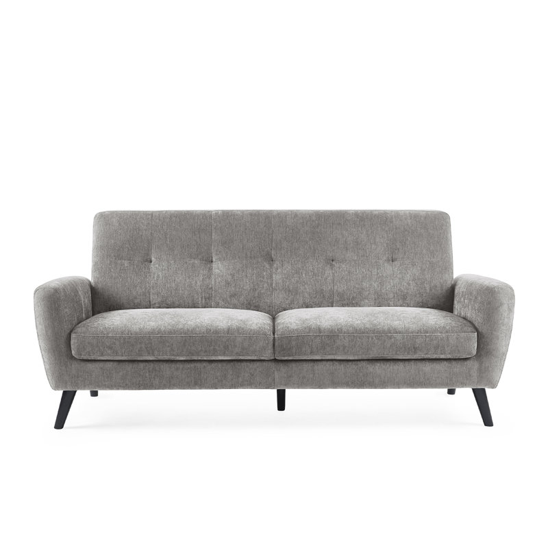 Bostrom 3 Seater Linen Sofa, Grey, Black