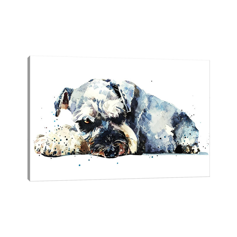 Schnauzer - Wrapped Canvas Painting, 20.32cm H x 30.48cm W