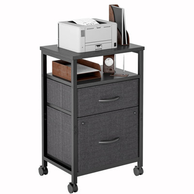 2 Drawer Mobile File Cabinet, Rolling Printer Stand