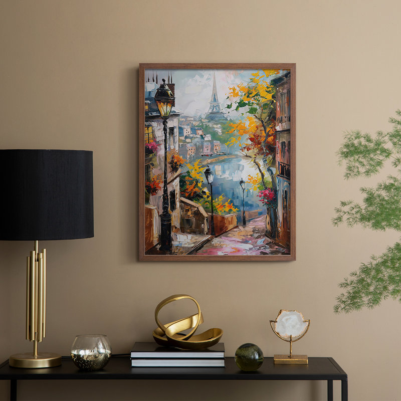 «LANDSCAPES Series CECXCIX», reproduction encadrée - bois massif, H 11 po x l 9 po, Noyer