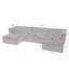 Canapé modulaire en U en chenille modulaire avec méridienne et repose-pieds mobile, accoudoirs en forme de vague, sans oreillers-504910438