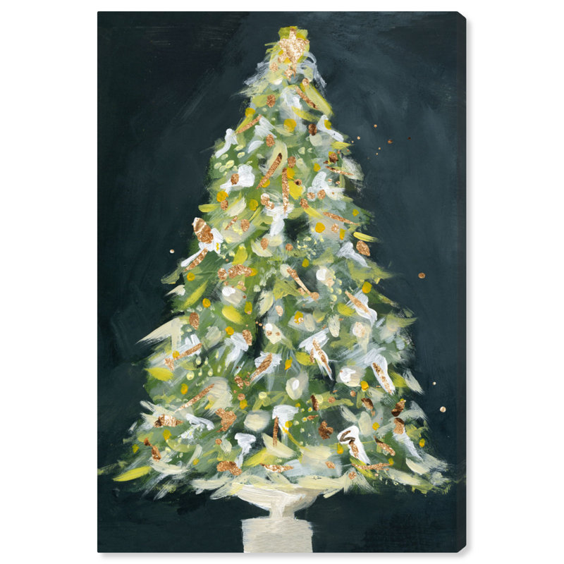 « christmas tree 2 », peinture sur toile, H 15 po x l 10 po x P 1,5 po