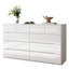 55" W High Gloss 10 Drawer Dresser, Modern Wide Storage Chest with Deep Drawers & Rounded Side Panels, White-1995886771