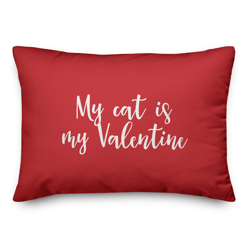  Coussin My Cat Is My Valentine, Rouge