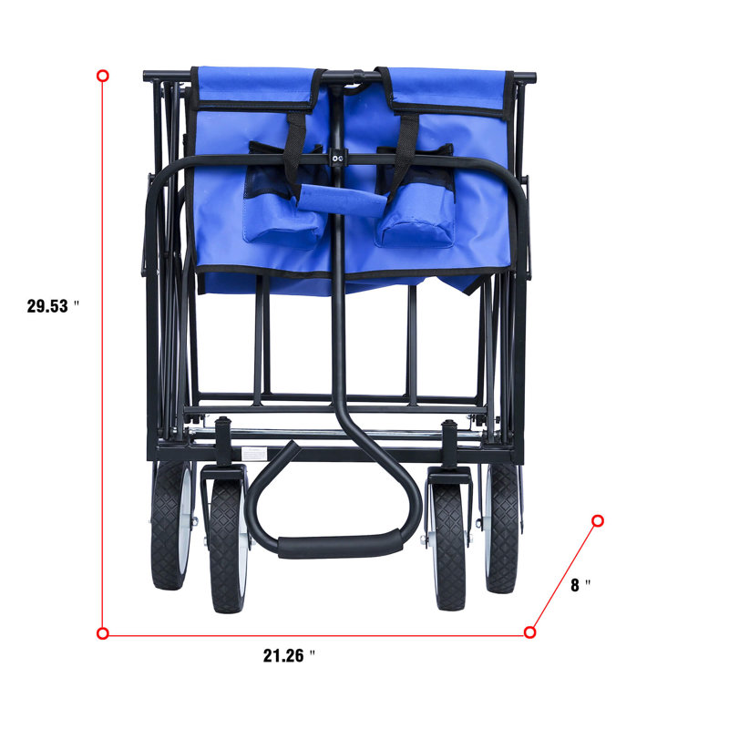 46'' H x 41'' W Utility Cart with Wheels, Blue