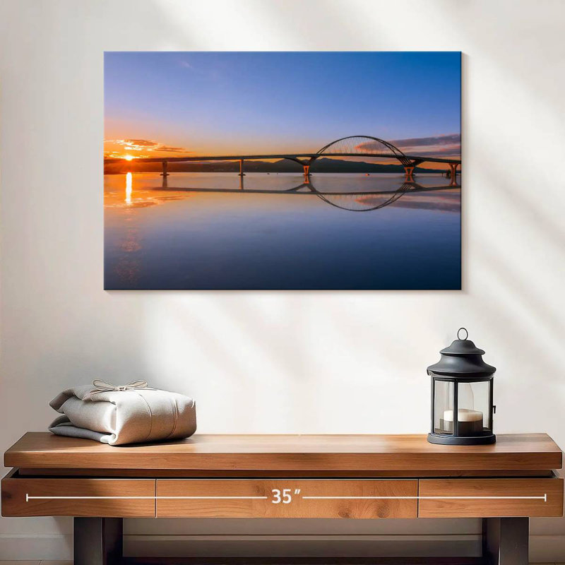 Alvord Lake Champlain Bridge Reflection, 16" H x 24" W