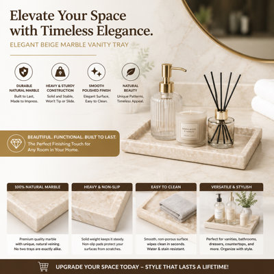 Arlette Marble Bathroom Tray