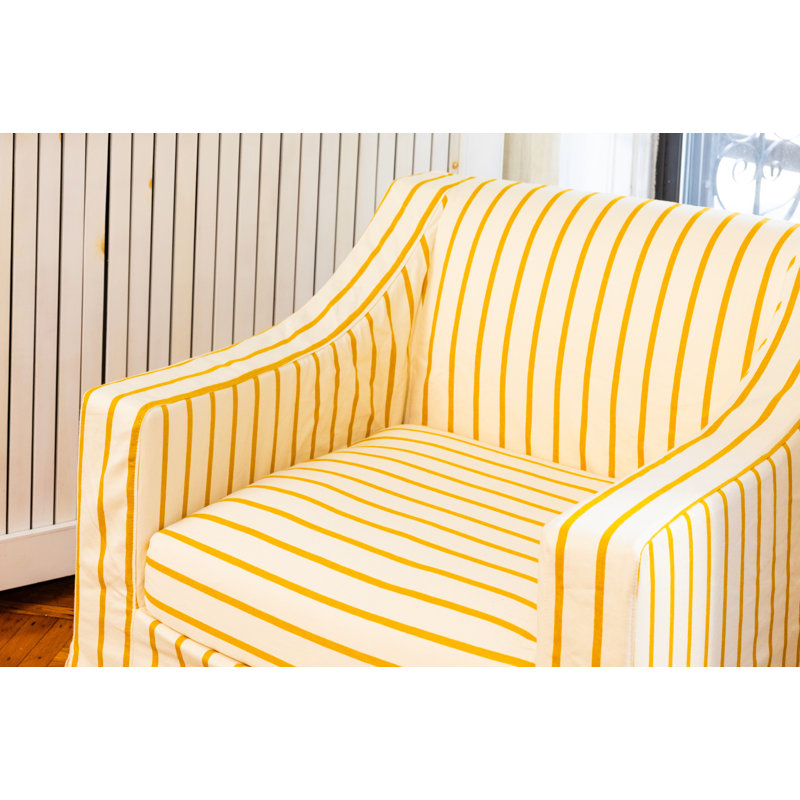Evergreen Chair, Yellow Clay Striped Hemp Blend