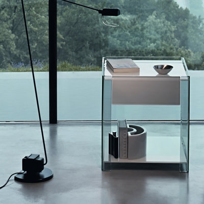 Oxbow 45cm W Glass Bedside Table