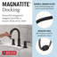 Nicoli Matte Black Bathroom Faucet with Sprayer, 8 Inch Widespread Bathroom Sink Faucet with Pull Out Sprayer, Push-Pop Drain, Matte Black-105354282