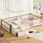 Lit superposé simple en bois avec bibliothèque et tiroir de rangement Havenwood-135818720