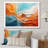 Teal Orange Bold Abstract Flow Collage I - Dams Wall Art-686945167-686945165