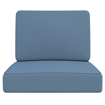 Outdoor Deep Seat Cushion, 25 x 25.5 x 5 Inch High-Density Foam Patio Chair Cushion with Water-Repellent & UV-Resistant Cover, Tear-Resistant Seat & Back Replacement Cushion for Chairs, Sofas