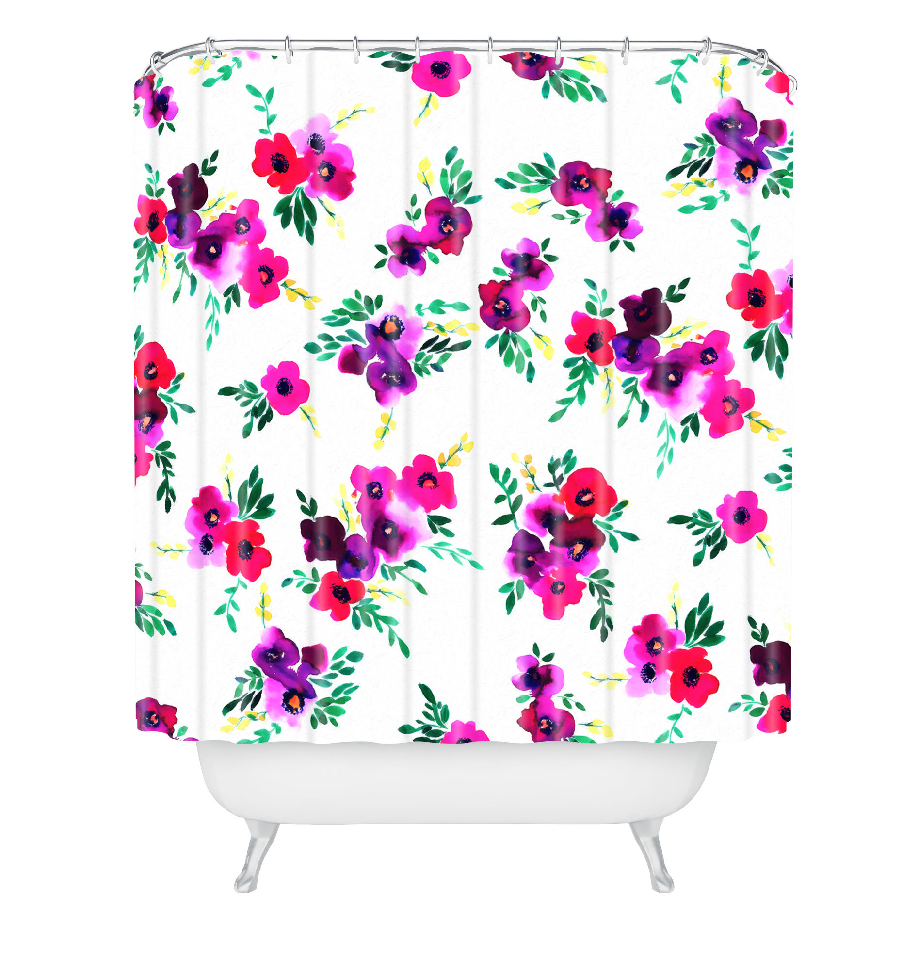 East Urban Home Amy Sia Ava Floral Single Shower Curtain Wayfair
