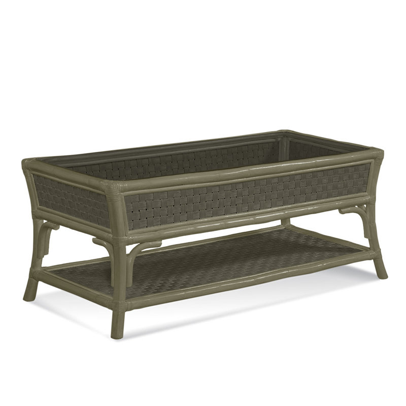 Boca Glass Top Coffee Table, Stone Hearth