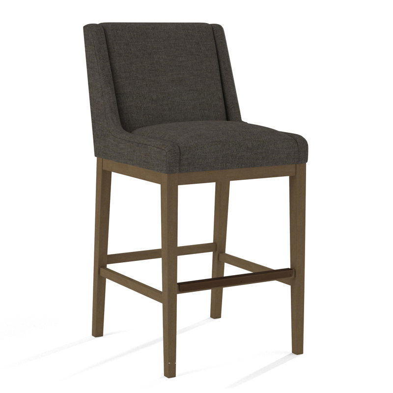 Upholstered Stool, Salvador Butter, Weathered Gray