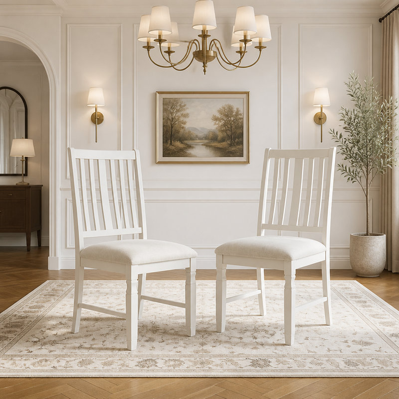 Ensemble de table de salle à manger extensible 5 pièces 59 "à 77" avec 4 chaises rembourrées Farmhouse, Beige et brun