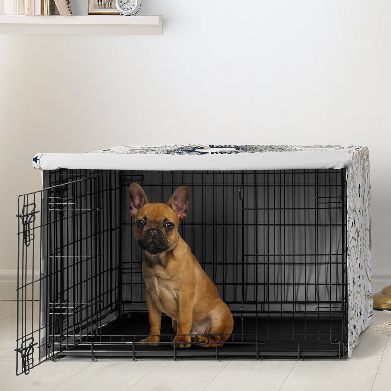 Housse de cage pour chien Celestial bleu marine et or par Sweet Jojo Designs, H 30 po x l 21 po x P 19,5 po