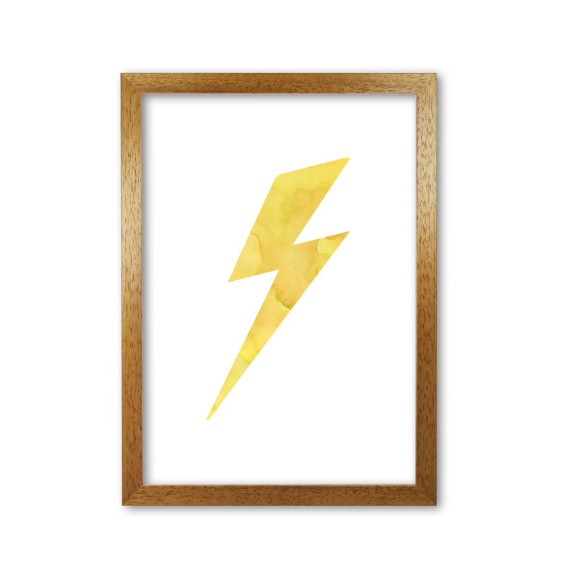 Thunderbolt - Painting, Honey Oak Frame, 60 cm H x 42 cm W x 5 cm D