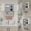 Armoire de rangement au-dessus de la toilette avec 2 portes et tablettes réglables, conception campagnarde pour salle de bain et salon