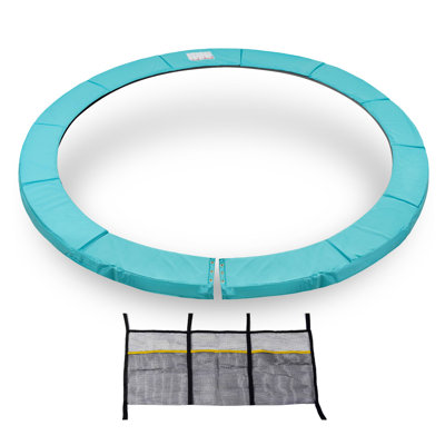 Coussin de trampoline avec ouverture, mousse épaisse de 0,8 po, housse de rechange pour ressort de sécurité, sac de rangement supplémentaire
