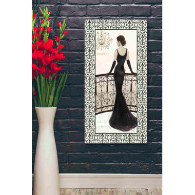 «La Belle Noir with Floral Cartouche Border 4» par Emily Adams, art mural sur toile