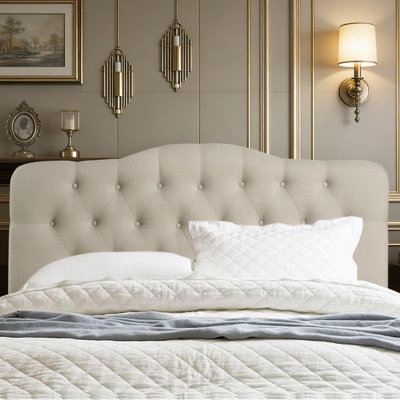 Linen Upholstered Headboard-Modern-Adjustable Height-Button Tufting by Winston Porter