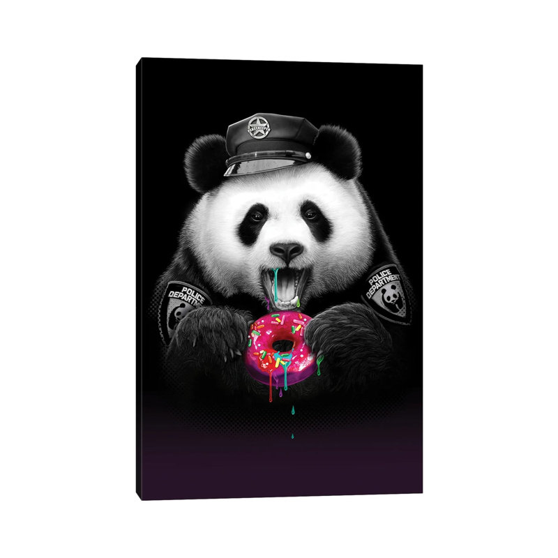 Panda Loves Donut by Adam Lawless - Wrapped Canvas Gallery-Wrapped Canvas Giclée, 66.04 cm H x 45.72 cm W x 1.91 cm D