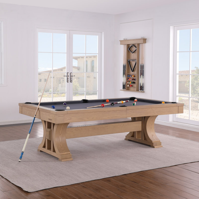 Table de billard en ardoise 8 pi Madero Madero, Gris anthracite résistant à l'eau, Non, Frêne clair brossé