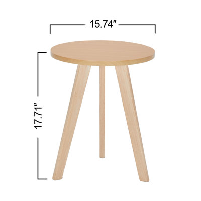 Structure en bois massif avec plateau en panneau de fibres à densité moyenne, table d'appoint moderne