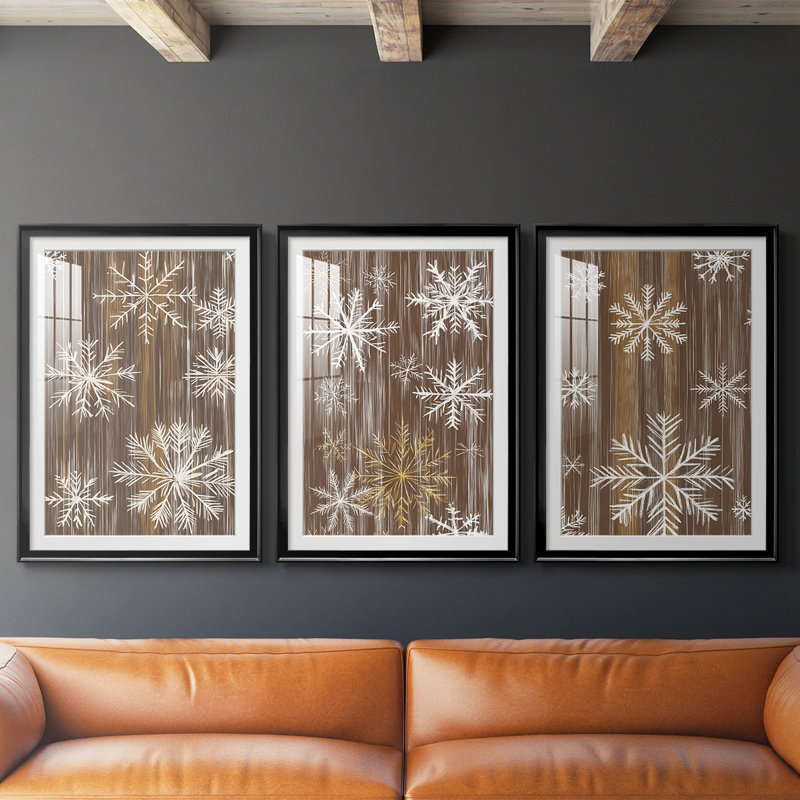 Art des Fêtes de Noël XXI - reproduction sur mesure encadrée de qualité supérieure - 3 pièces, H 21 po x l 30 po