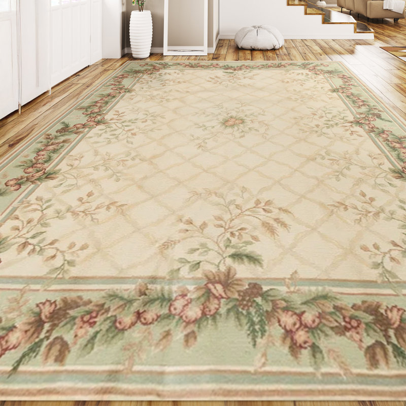 Savonile Ravenna Azm Wool Floral Area Rug, Rectangle 10' x 14'