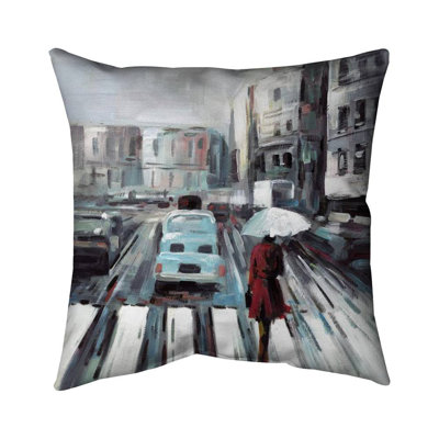 Pedestrian Crossing Square Pillow Cover & Insert