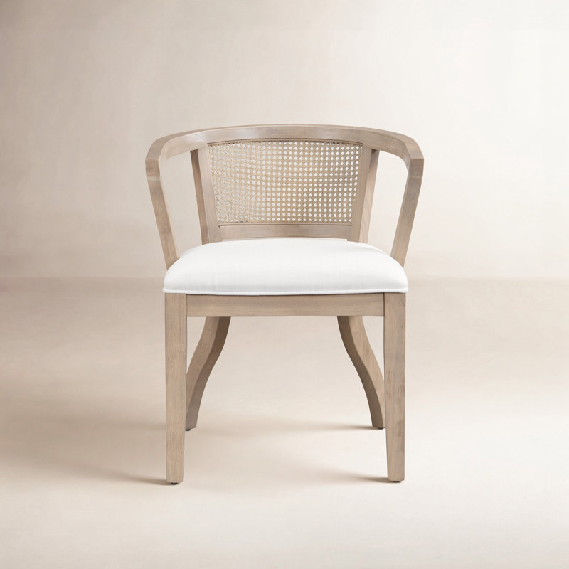 Ashia Cane Back Dining Chair, Cream/Black
