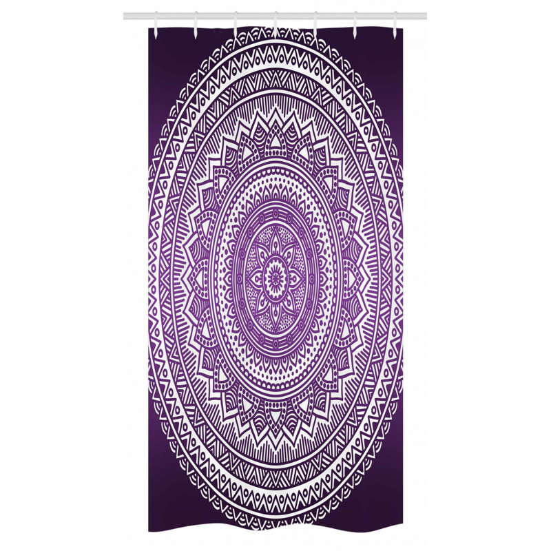 Floral Shower Curtain with Hooks Included, 72" H x 36" W, Purple