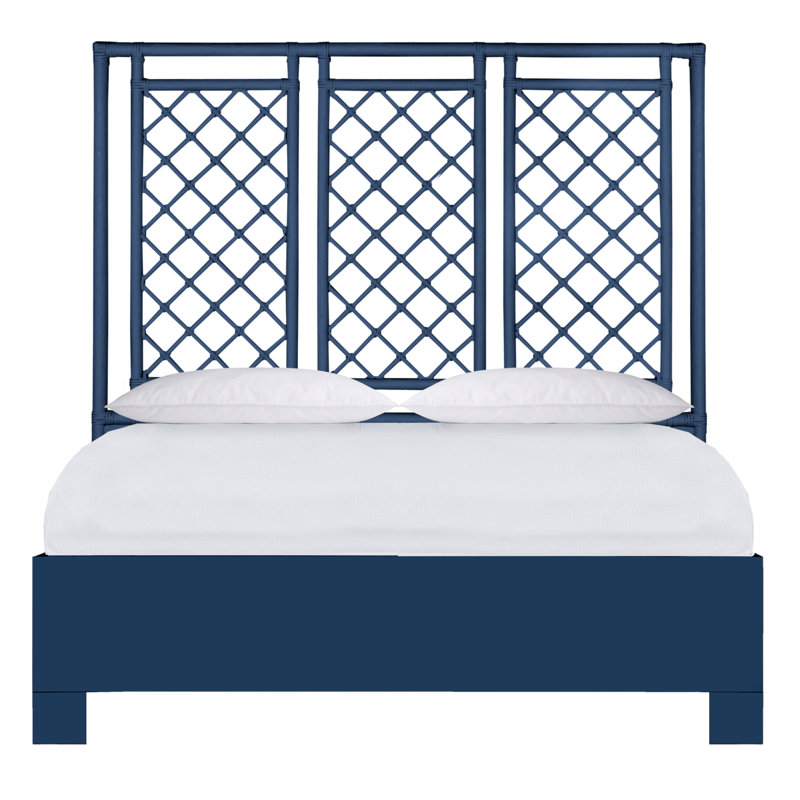 Lit plateforme à profil bas X & Diamond, Bleu marine, Grand