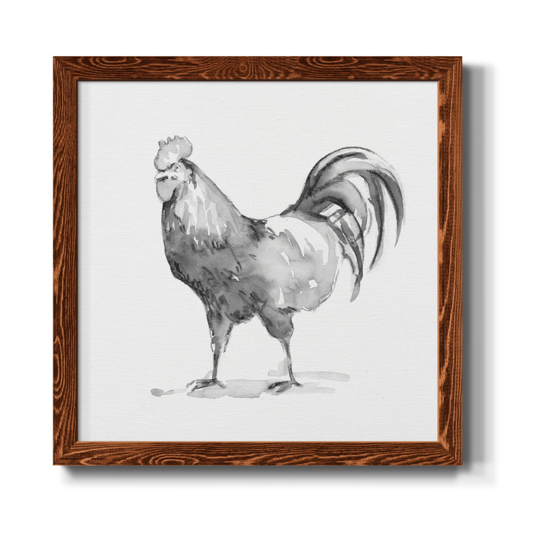 Toile encadrée «Barn Fowl I-Premium» - prête à être accrochée, H 17 po x l 17 po x P 1,5 po, Cadre en érable