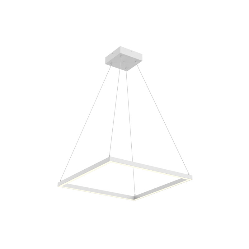 Piazza 1 - Light LED Kitchen Island Pendant, White, 1.375" H x 23.625" W x 23.625" D