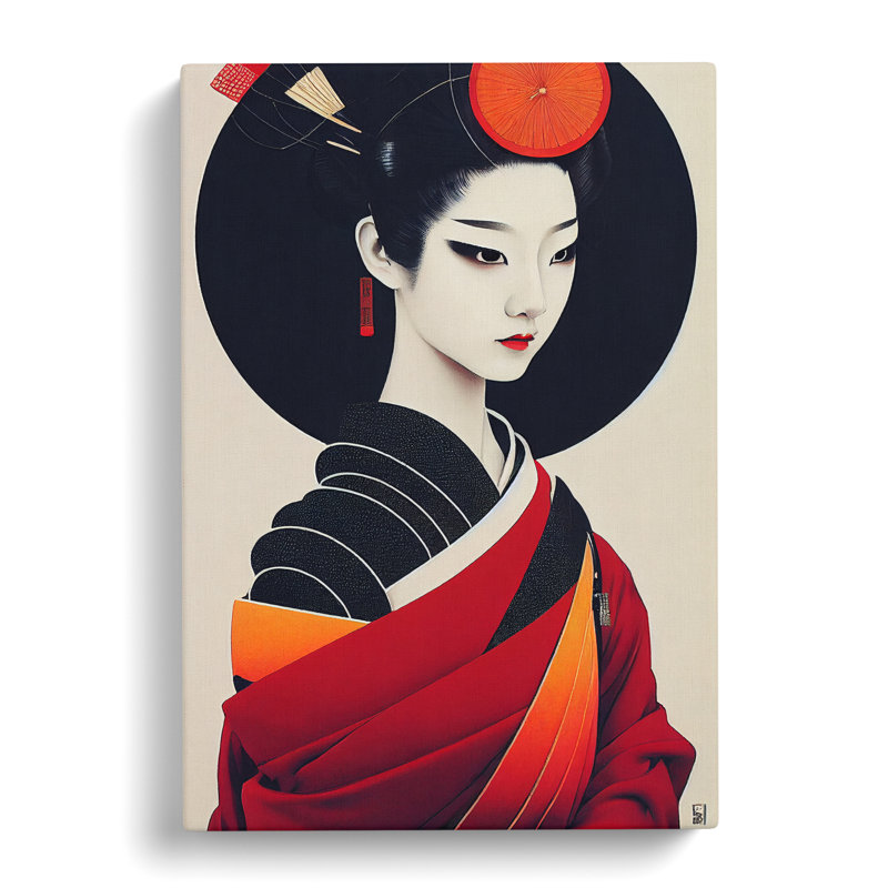 Modern Geisha No.1 - Wrapped Canvas Print, 76cm H x 50cm W x 3cm D