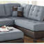 Canapé modulaire contemporain en polyfibre gris et lin