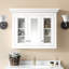 Armoire de rangement murale 35 po avec miroir et rangement, 5 tablettes réglables, conception moderne, peu encombrante, facile à assembler et à ranger, armoire de rangement blanche