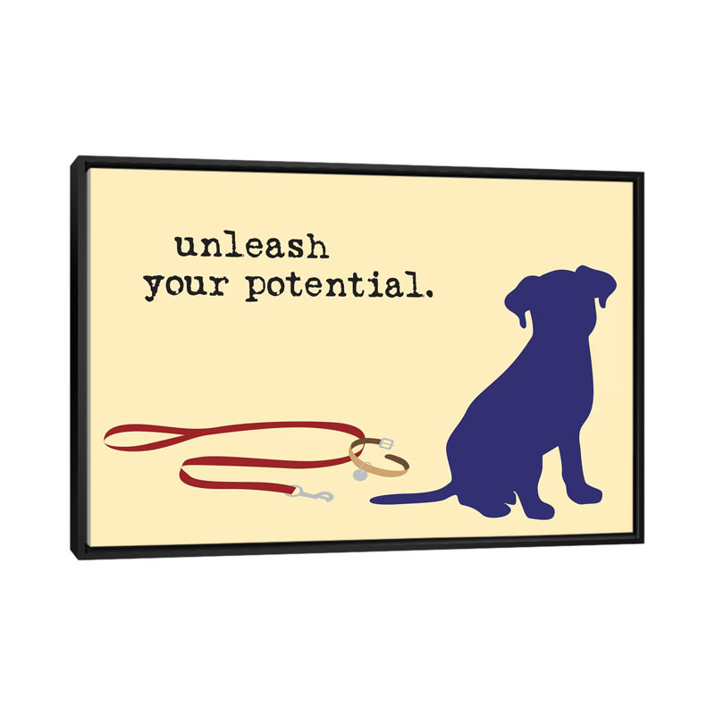 «Unleash Your Potentiel», impression sur toile, H 18 po x l 26 po x P 1,5 po, Toile avec cadre noir, Pas de tapis