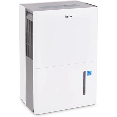 Ivation 4500 pieds carrés Déshumidificateur Ft Energy Star, déshumidificateur à compresseur de grande capacité pour très grandes pièces et sous-sols avec connecteur de tuyau de drainage continu, contrôle de l'humidité, arrêt automatique et redé