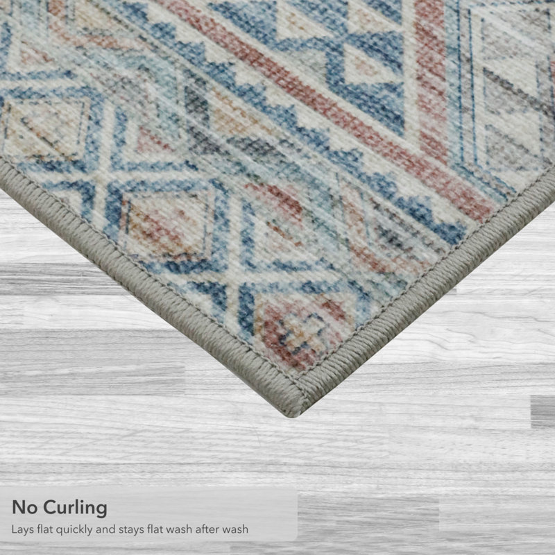 Wyatt & Ash Bruno Machine Washable Imagine Printed Chenille Rugs 1-Piece, Runner 2' x 8'