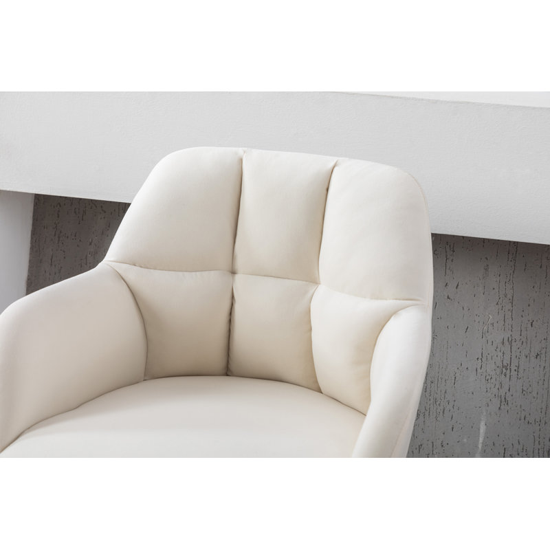 Tabouret de bar Gareth, Velours beige