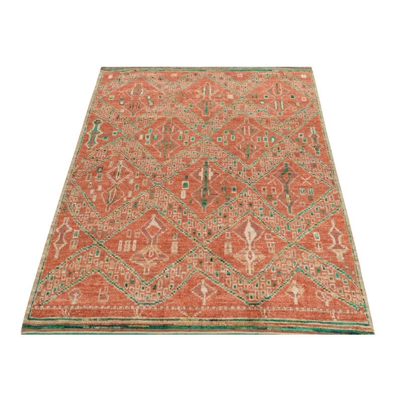 Moroccan Hand Knotted Silk Area Rug, Rectangle 10' x 14'