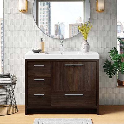 Southmead 42'' Single Bathroom Vanity with Resin Top