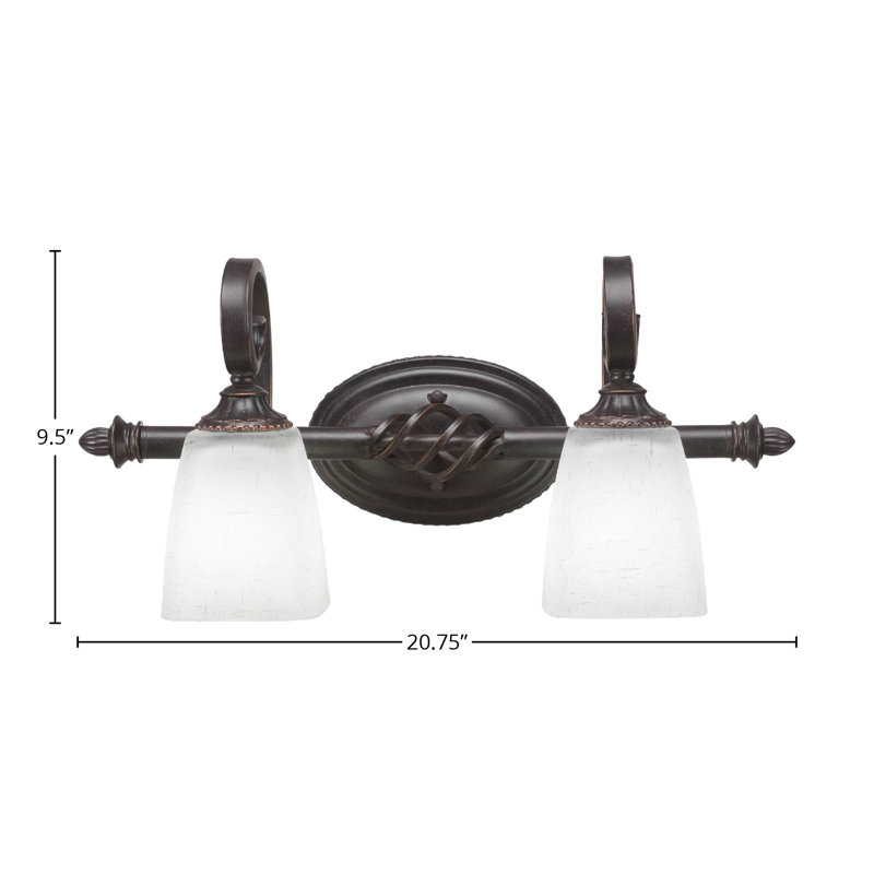Eleganté 2 Light Bath Bar, White Muslin