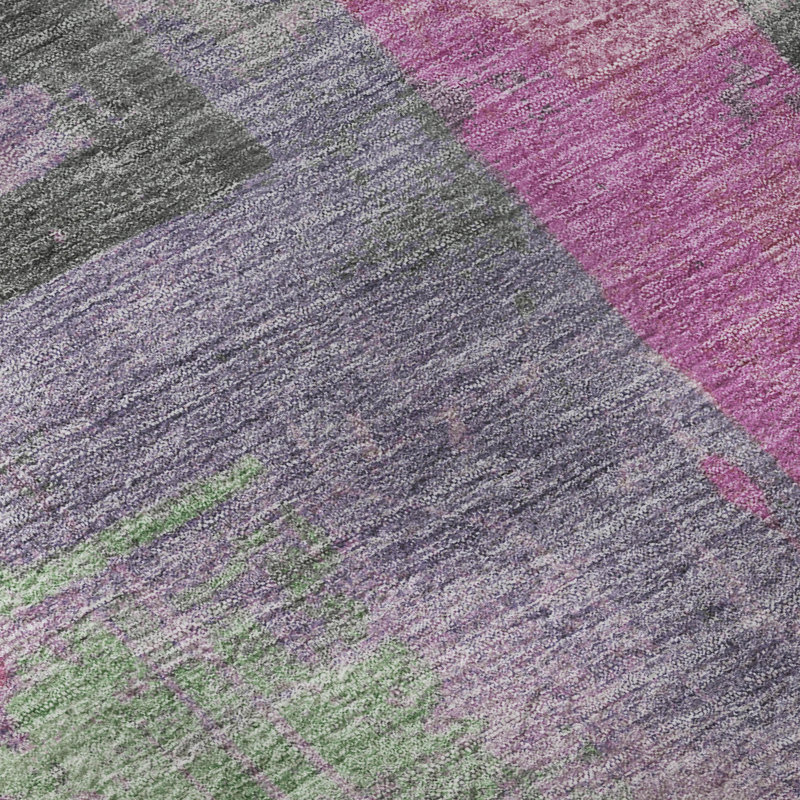 Premium Machine Washable Mayfield AMF1779 Blocks Rug, Rectangle 1'8" x 2'6"
